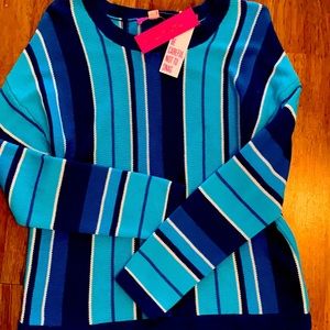 Lily Pulitzer blue stripes pretty chic girl sueter L